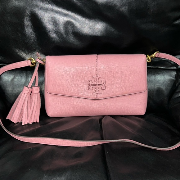 Tory Burch Handbags - 🔥🔥🔥Tory Burch Pink Leather McGraw Crossbody Bag With Tassel